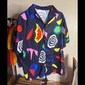 Trippy Print Button Down